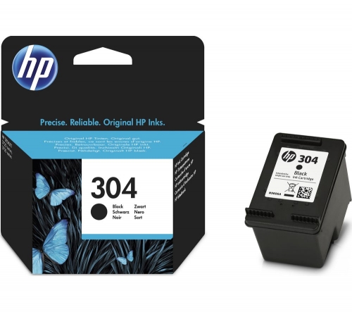 HP 304 Black Ink Cartridge + 100 x 150 mm Photo Paper - 30 Sheets