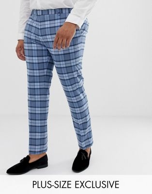 Twisted Tailor super skinny suit trousers in light blue check