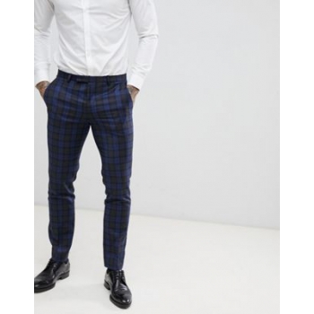 Twisted Tailor super skinny suit trouser in blue check