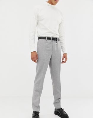 Noak slim suit trousers in grey wool mix