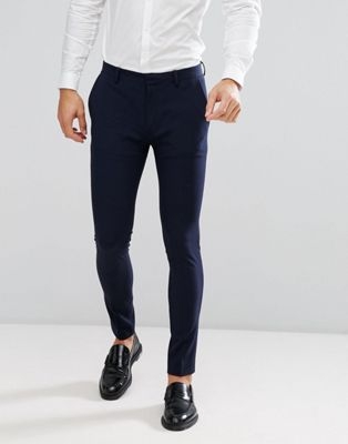 ASOS DESIGN super skinny fit suit trousers in navy