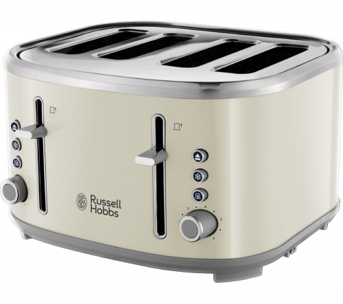 RUSSELL HOBBS Bubble 24411 4-Slice Toaster - Cream + Bubble 24401 Kettle - Cream