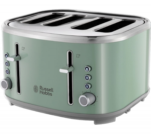 RUSSELL HOBBS Bubble 24414 4-Slice Toaster - Green + Bubble 24404 Kettle - Green