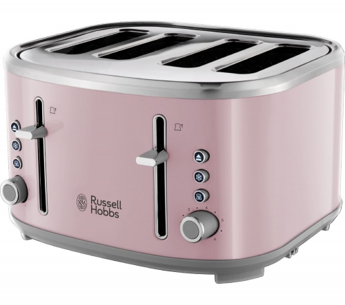 RUSSELL HOBBS Bubble 24412 4-Slice Toaster - Pink + Bubble 24402 Kettle - Pink