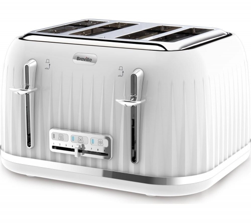 BREVILLE Impressions VTT470 4-Slice Toaster - White + Impressions VKJ738 Jug Kettle - White