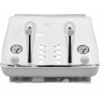 DELONGHI Icona Capitals CTOC4003.W 4-Slice Toaster - White + Icona Capitals KBOC3001.W Jug Kettle - White