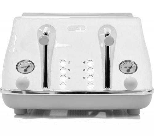 DELONGHI Icona Capitals CTOC4003.W 4-Slice Toaster - White + Icona Capitals KBOC3001.W Jug Kettle - White