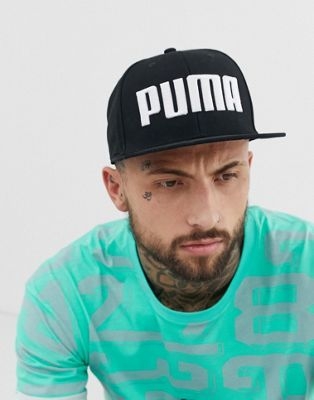 Puma flat brim cap in black