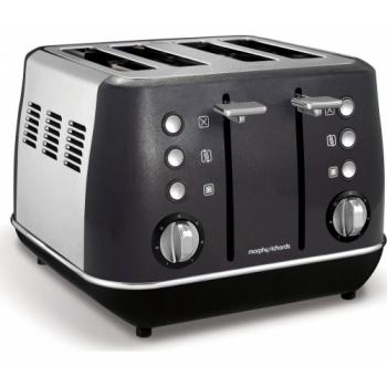 MORPHY RICHARDS Evoke One 4-Slice Toaster - Black + Evoke One Traditional Kettle - Black