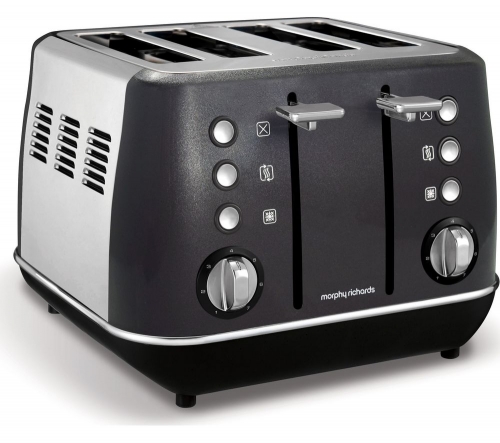 MORPHY RICHARDS Evoke One 4-Slice Toaster - Black + Evoke One Traditional Kettle - Black