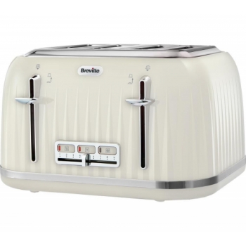 BREVILLE Impressions VTT702 4-Slice Toaster - Vanilla Cream + Impressions VKJ956 Jug Kettle – Vanilla Cream