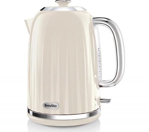 BREVILLE Impressions VKJ956 Jug Kettle – Vanilla Cream + Impressions VTT702 4-Slice Toaster - Vanilla Cream