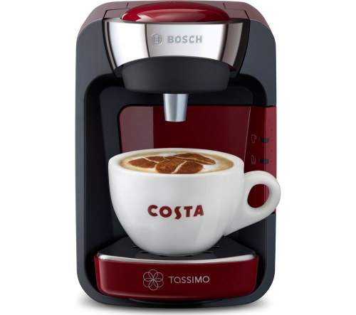 TASSIMO by Bosch SUNY Coffee Machine - Red + Costa Americano T Discs - Pack of 16