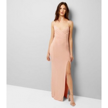 AX Paris Shell Pink V Neck Split Side Dress