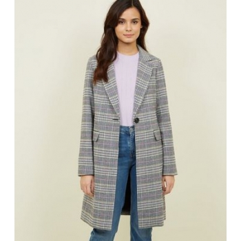 Black Multi Check Longline Coat