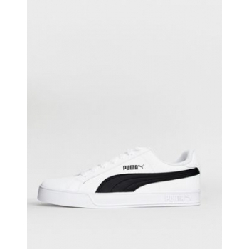 Puma smash trainers in white and black