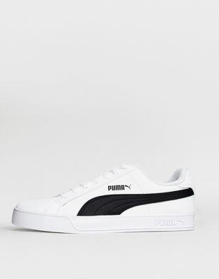 Puma smash trainers in white and black