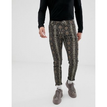 ASOS DESIGN skinny jeans in snake print