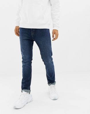 Bershka Skinny Jeans In Mid Blue