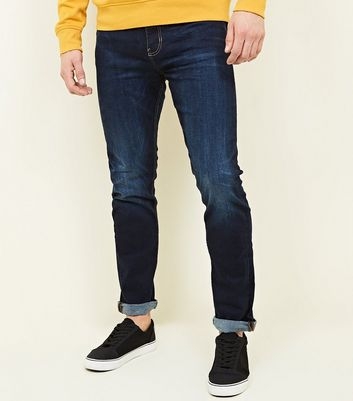 Navy Rinse Wash Slim Fit Jeans