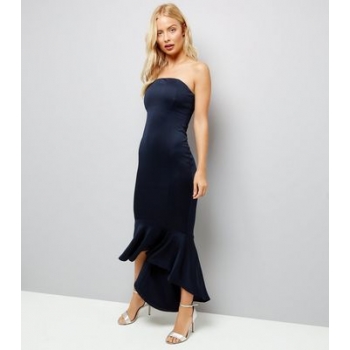 AX Paris Navy Strapless Fish Tail Dress