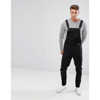 ASOS DESIGN skinny dungarees in black