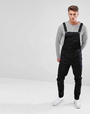 ASOS DESIGN skinny dungarees in black