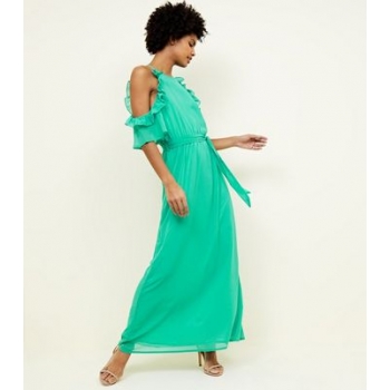 Mela Mint Green Frill Side Maxi Dress