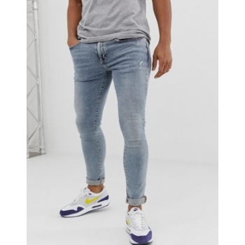 River Island super skinny jeans in light wash blue