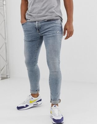 River Island super skinny jeans in light wash blue