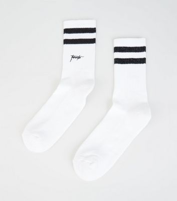 Black Stripe Toronto Embroidered Socks