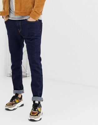 Bershka skinny jeans in dark blue