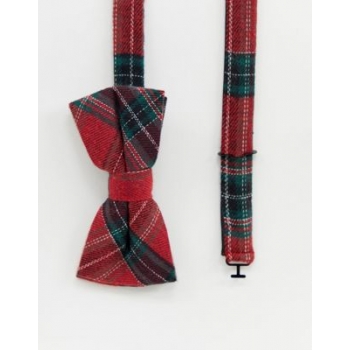 Twisted Tailor bow tie in red tartan