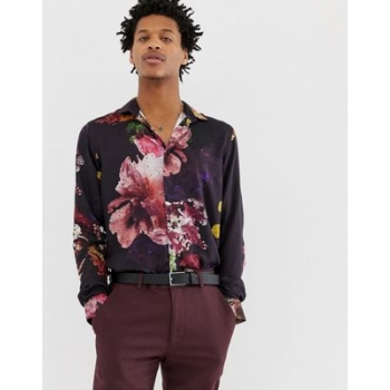 Twisted Tailor skinny fit shirt with floral mosaic print