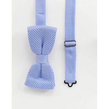 Twisted Tailor knitted bow tie in light blue