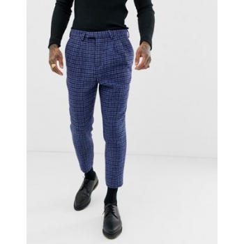 Twisted Tailor Harris tweed suit trousers in cropped taper fit