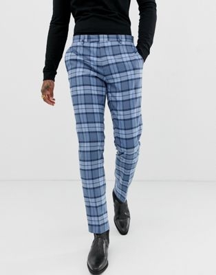 Twisted Tailor super skinny suit trousers in blue check