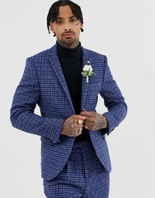 Twisted Tailor super skinny Harris tweed suit jacket