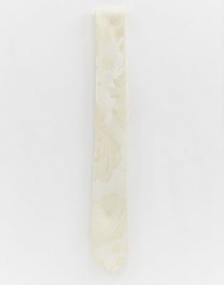 Twisted Tailor tie in cream rose jacquard