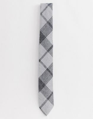 Twisted Tailor tie with grey check