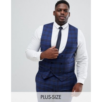 Twisted Tailor super skinny waistcoat with tartan check in wool