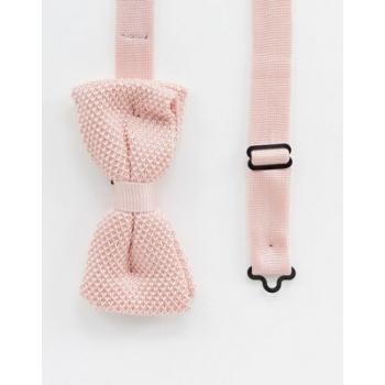 Twisted Tailor knitted bow tie in dusty pink