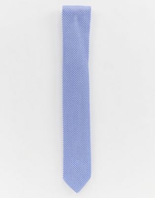 Twisted Tailor knitted tie in light blue