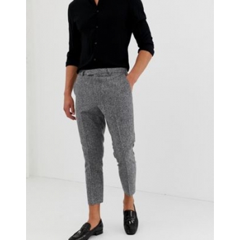 Twisted Tailor tapered trousers in grey wool