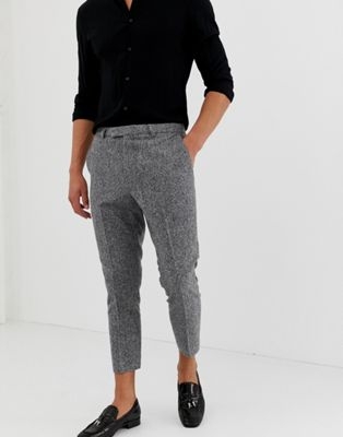 Twisted Tailor tapered trousers in grey wool