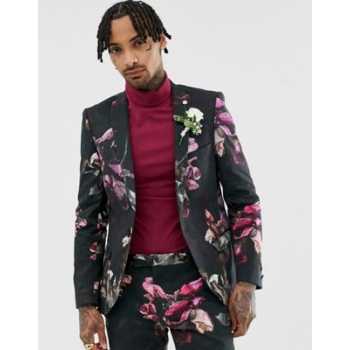 Twisted Tailor super skinny suit jacket in floral print