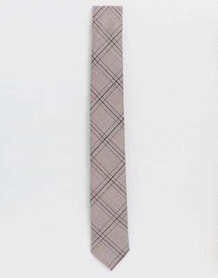 Twisted Tailor tie in camel check