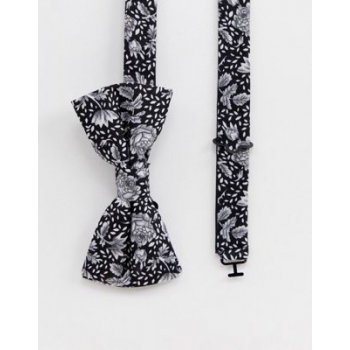 Twisted Tailor bow tie in monochrome floral