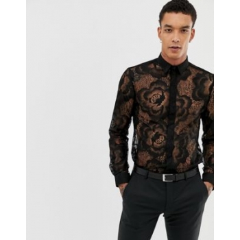 Twisted Tailor super skinny lace shirt