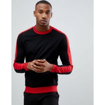 ASOS DESIGN muscle sweatshirt with side stripes